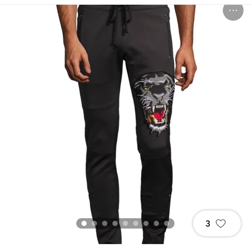Robins Jeans, size XXL, black fabric with embroidered tiger .